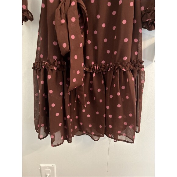 Women’s NWT Sz 6 Gabby Skye Women’s Polka Dot Longsleeve Dress - Picture 6 of 12
